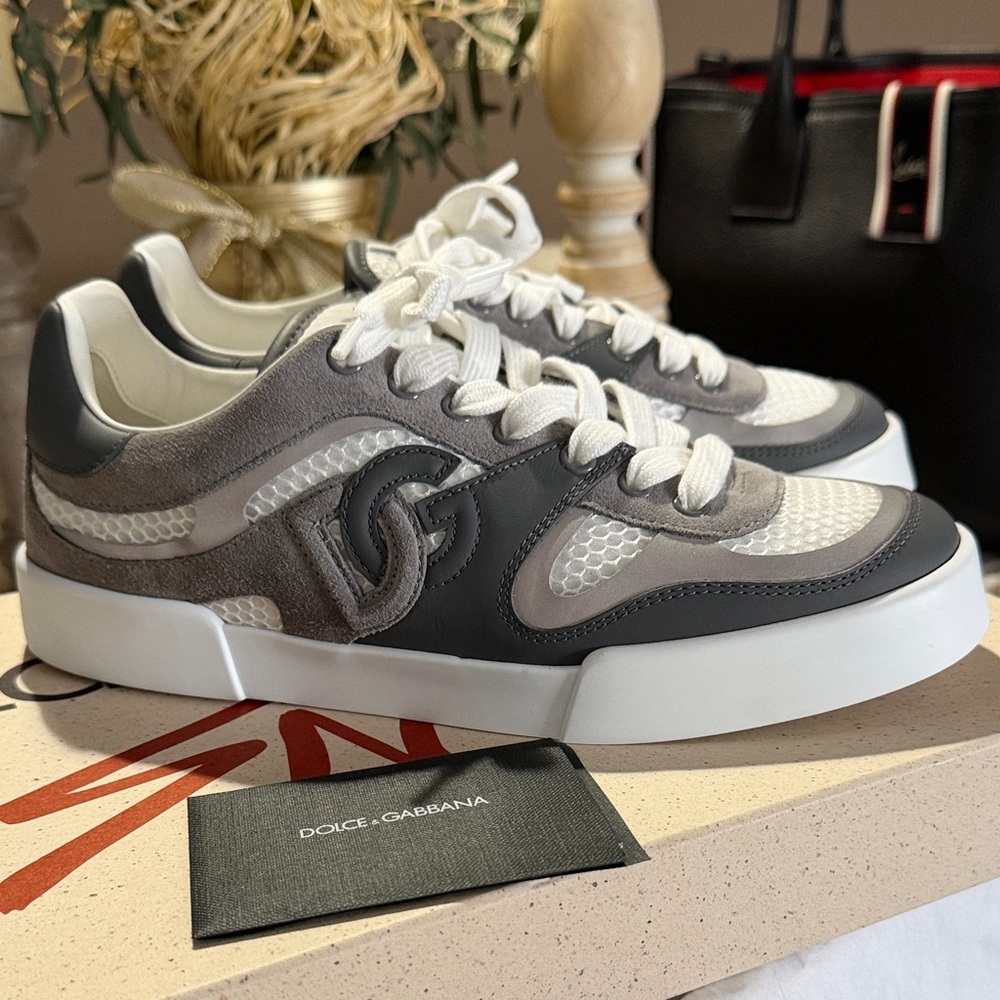 Dolce & Gabbana Men's Black, Gray, and White Sneakers